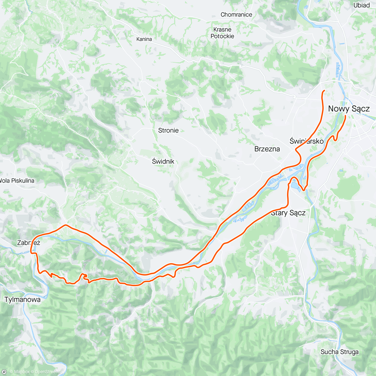 Kaart van de activiteit “Sądecki Tyrol”