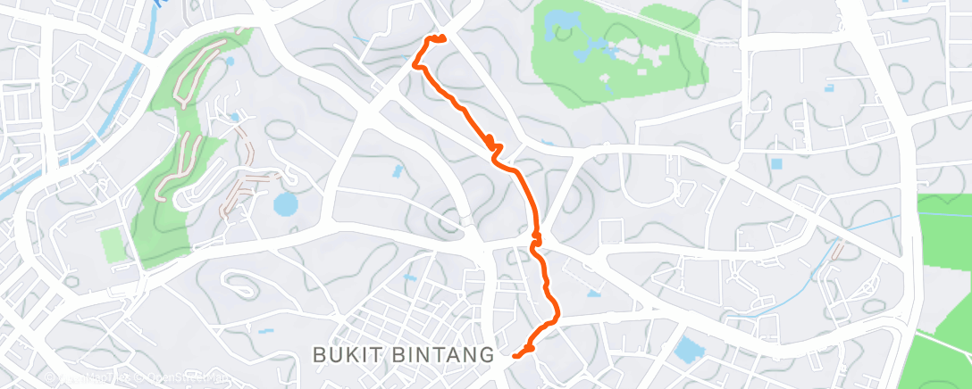 Map of the activity, Morning jog