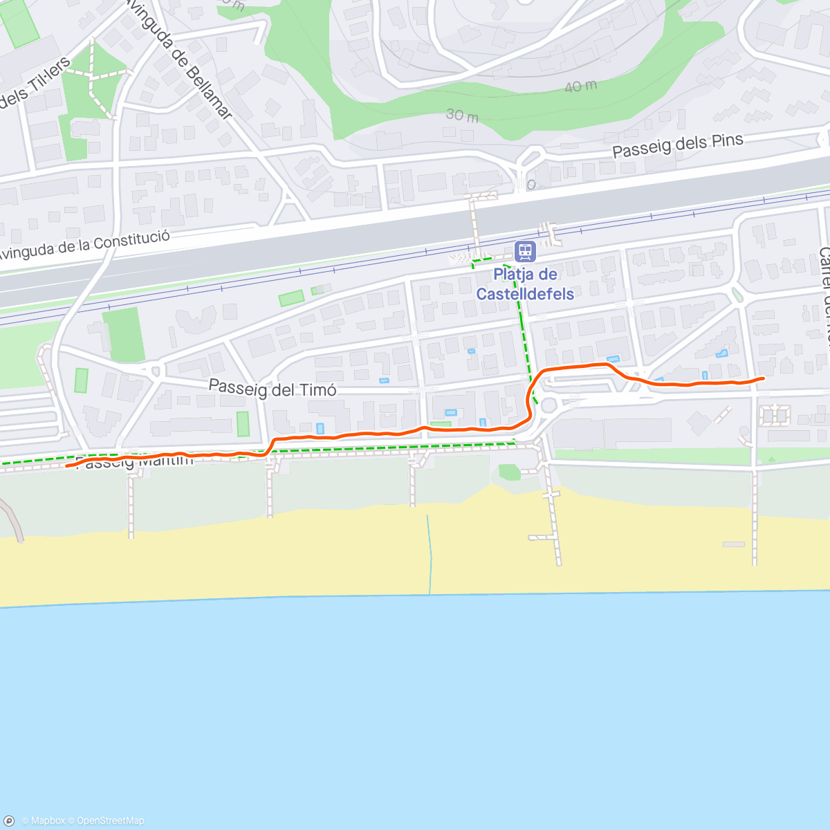Map of the activity, Barcelona Walk
