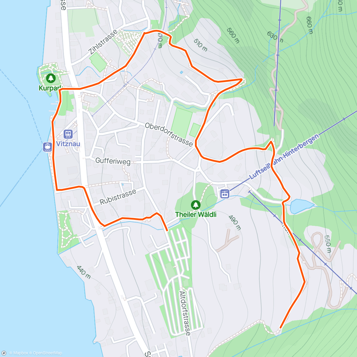 Map of the activity, Helsana trail stukje