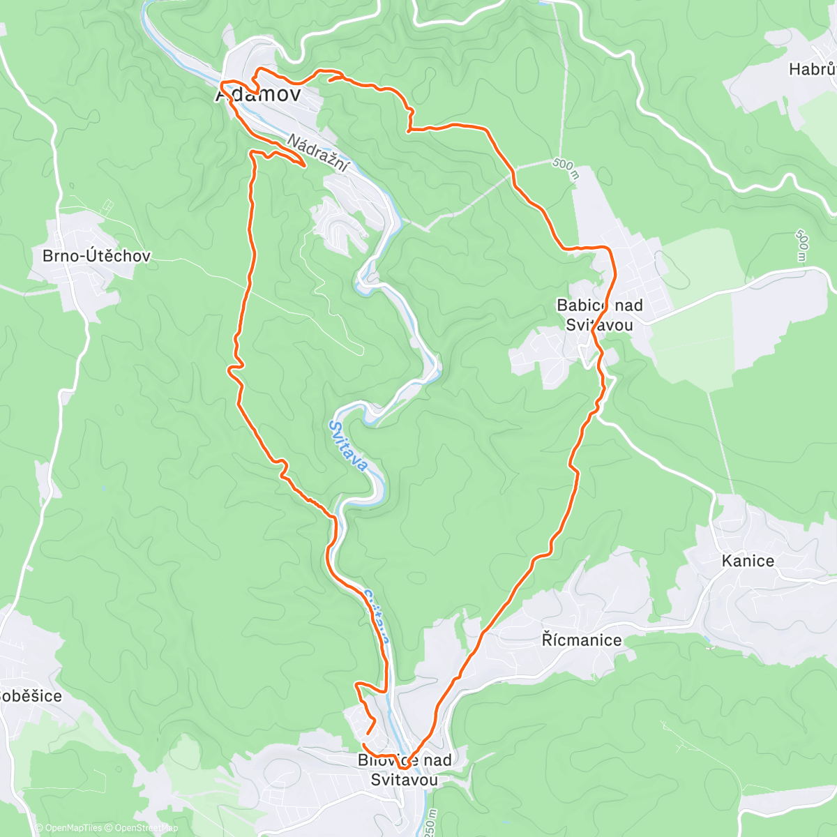 Карта физической активности (Afternoon Trail Run)