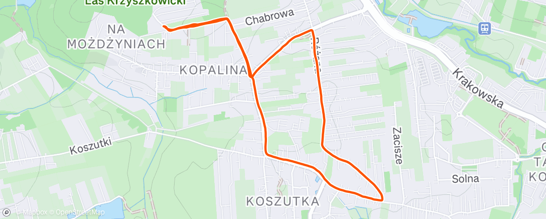 Map of the activity, Afternoon Run