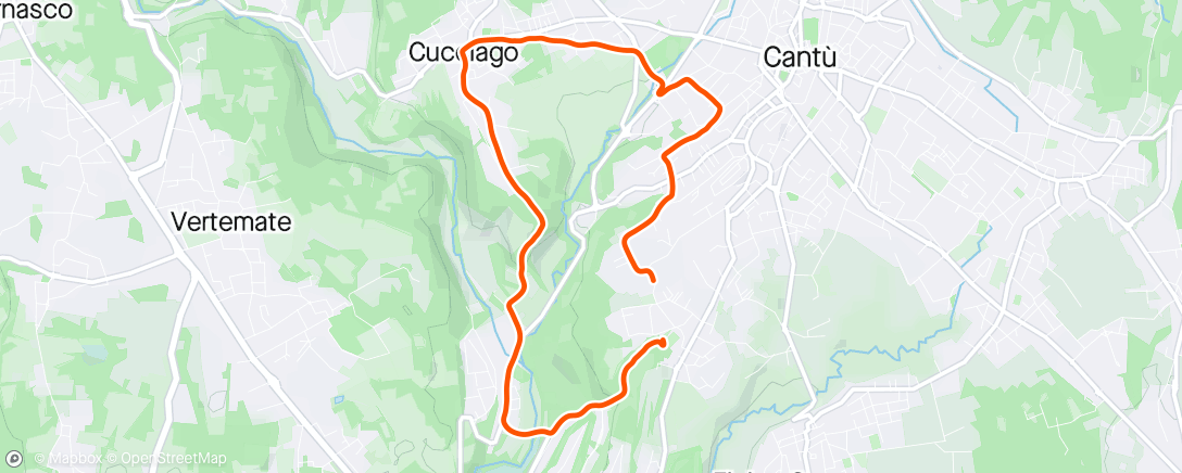 Map of the activity, Giro Cucciago a digiuno