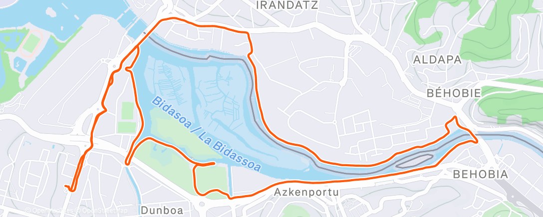Map of the activity, Grensoverschrijdend loopje