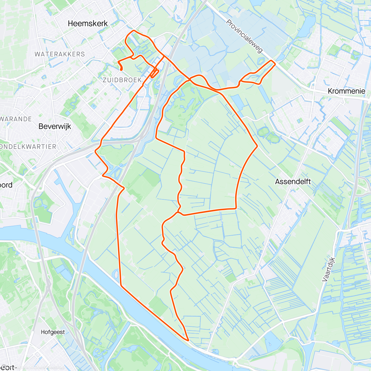Map of the activity, Marathonfietsen