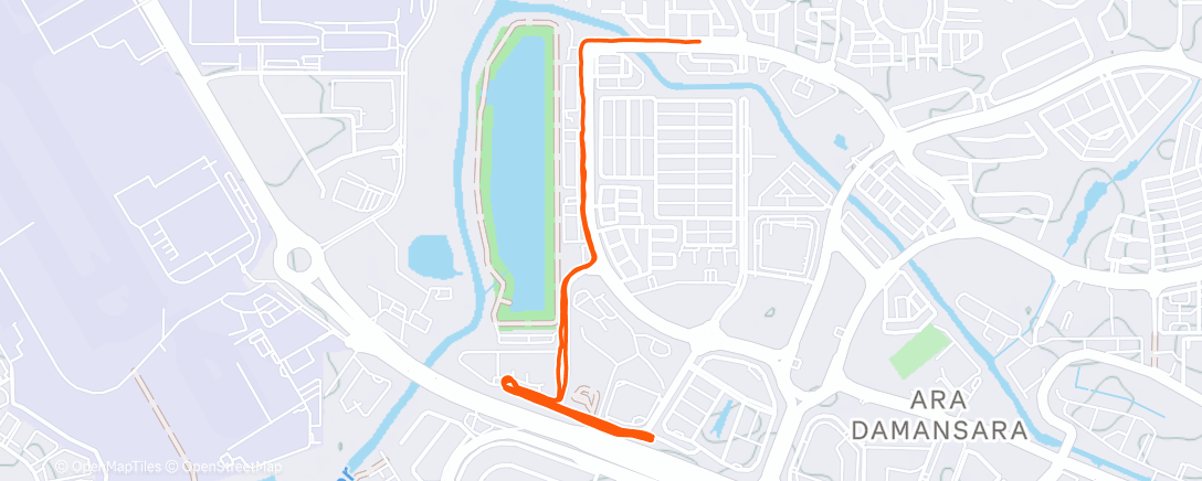 Map of the activity, Afternoon Run