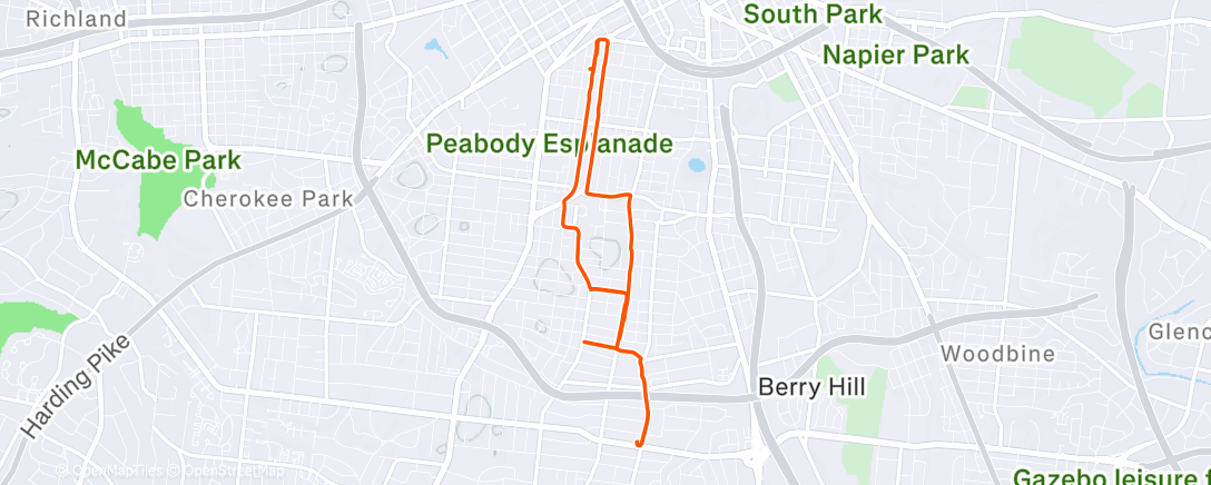 Map of the activity, Morning Run