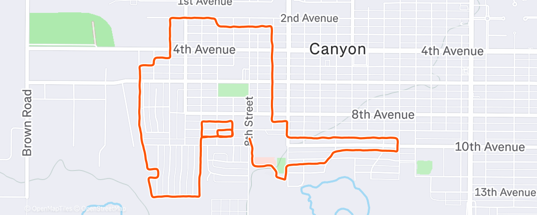 Map of the activity, Morning Run