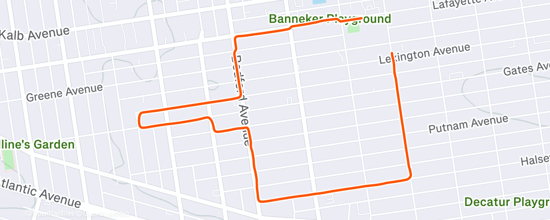 Map of the activity, Afternoon Run
