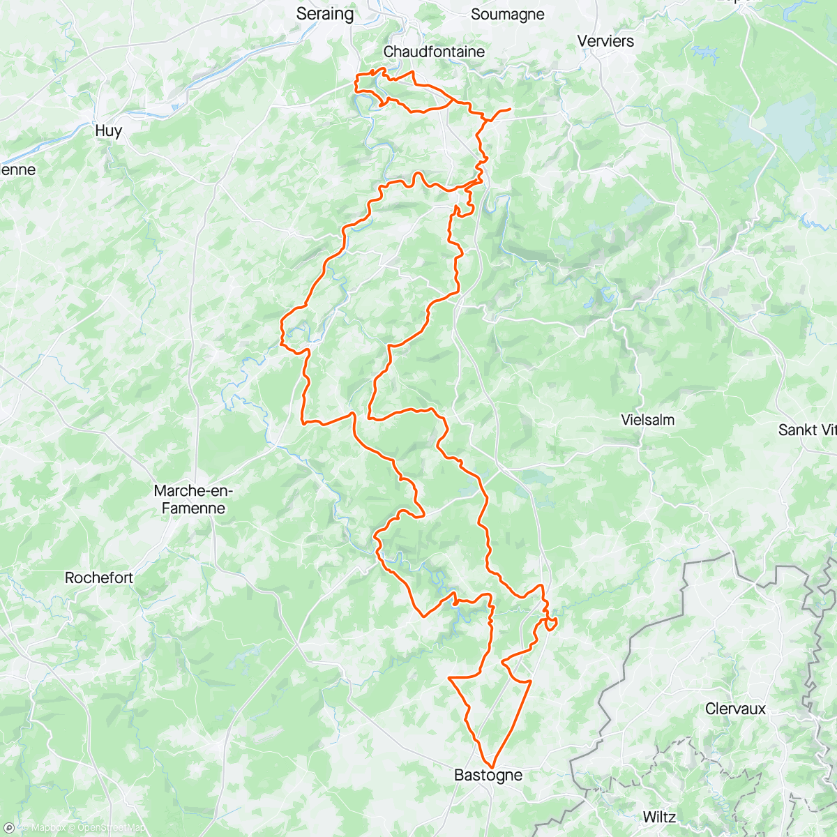 Map of the activity, Lieja Bastogne Lieja 2024