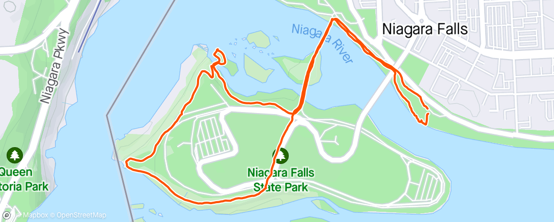 Map of the activity, Niagara Falls SP Walk