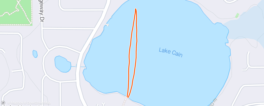 Map of the activity, Luckys Lake Swim