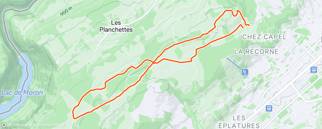 Map of the activity, Course à pied dans l'après-midi