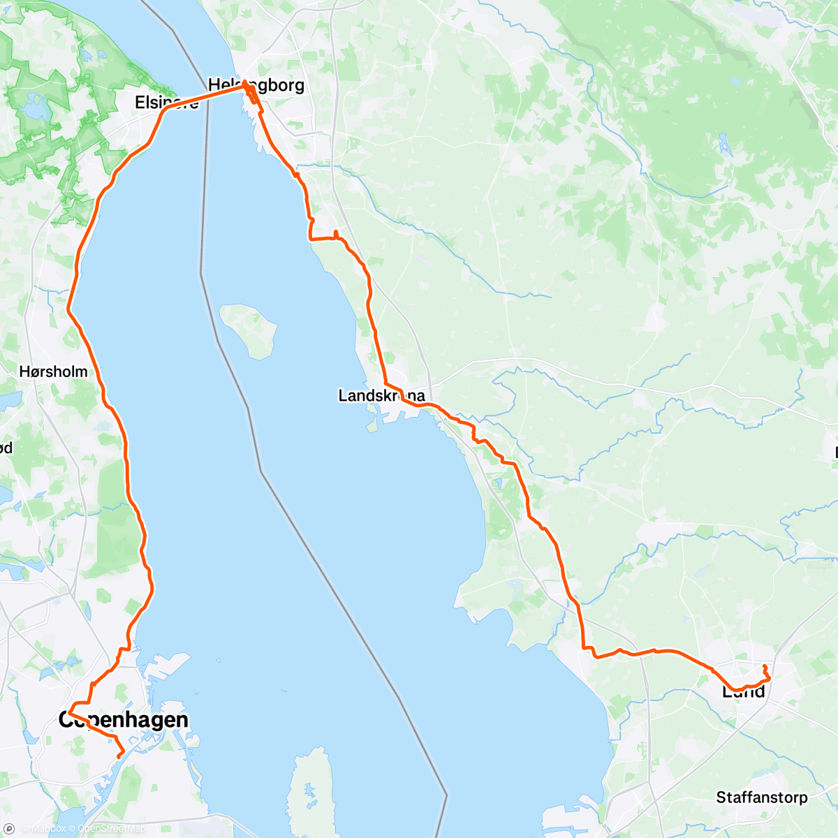 Map of the activity, Hamburg to Lund 4/4: arriving with tired legs