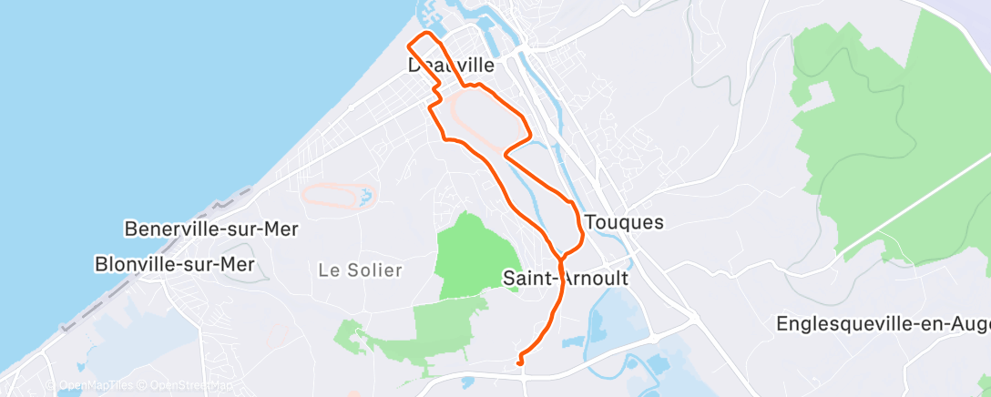 Map of the activity, Course à pied le matin