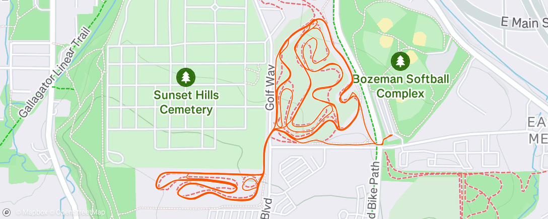 Map of the activity, town ski