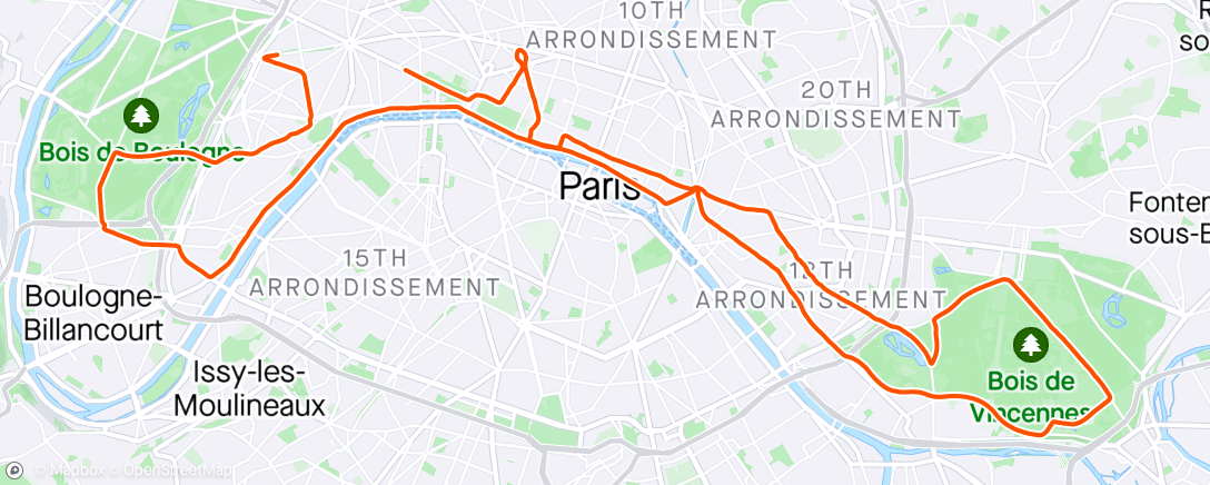 Map of the activity, marathon de paris