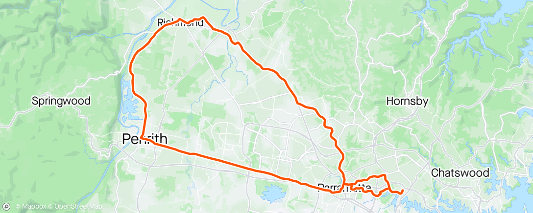 Map of the activity, Anzac Day ride