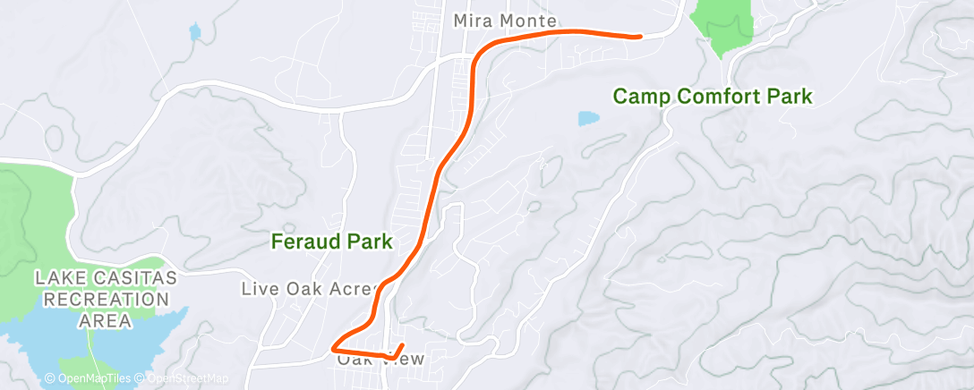 Map of the activity, Afternoon Run