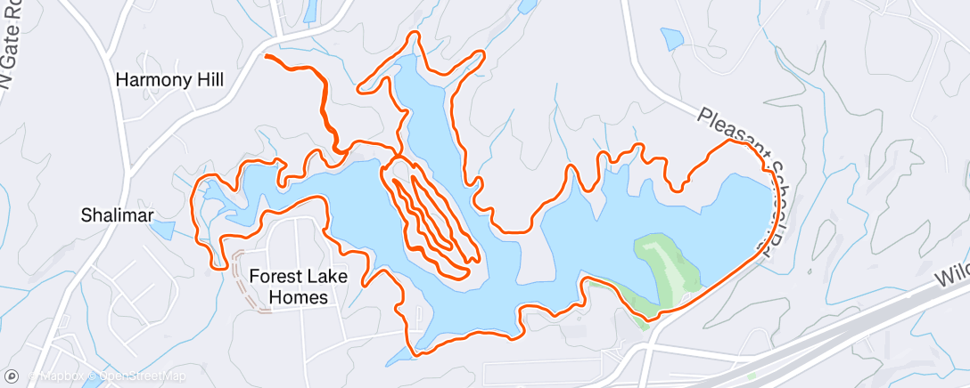 Map of the activity, Evening Mountain Bike Ride