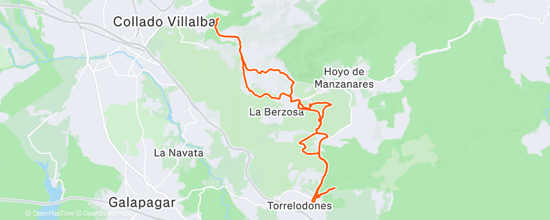 Map of the activity, Bicicleta de montaña eléctrica matutina
