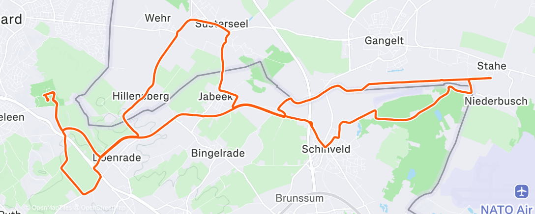 Map of the activity, Lunch Ride