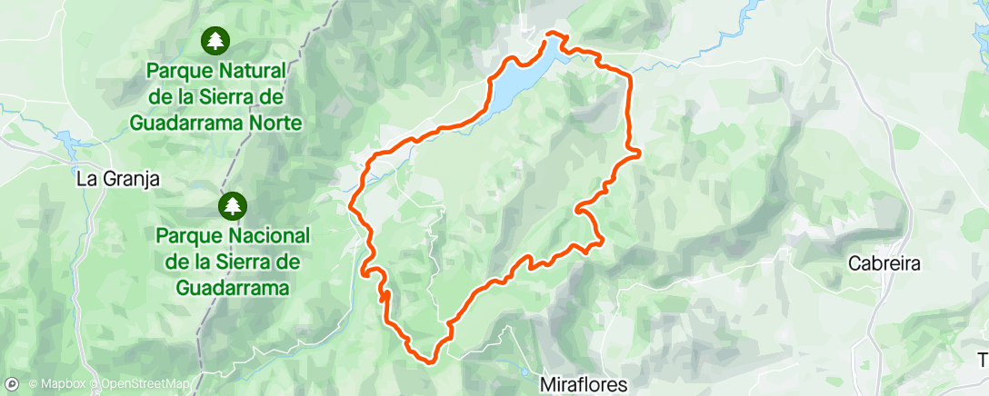 Map of the activity, Lozoya, Canencia, Morcuera, Rascafria.