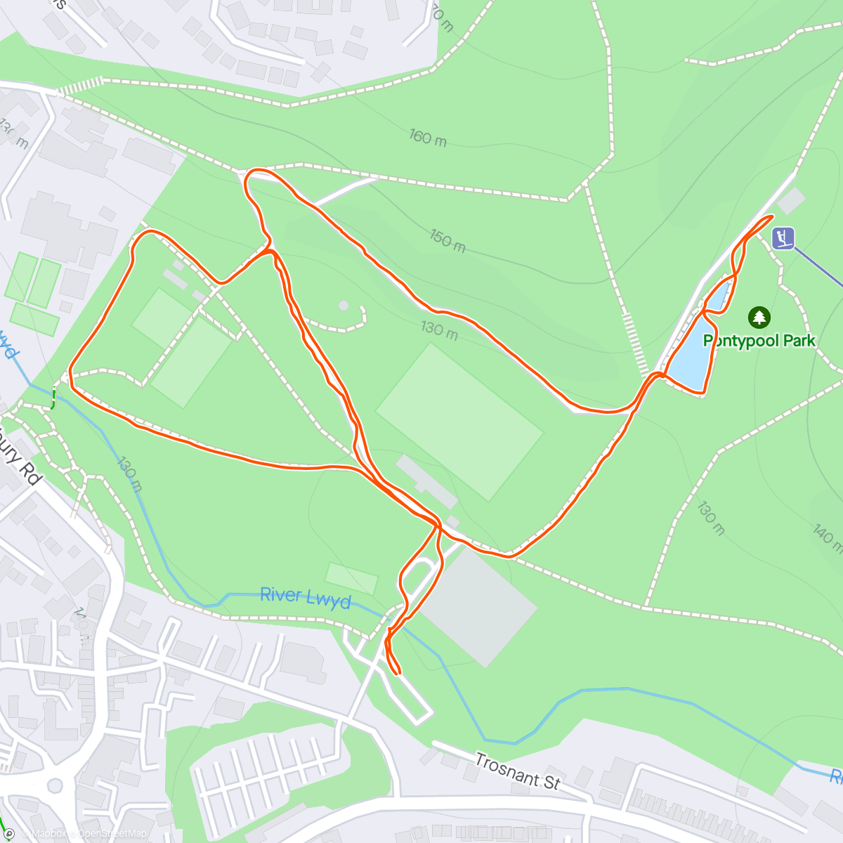 Map of the activity, Afternoon Walk - Day117