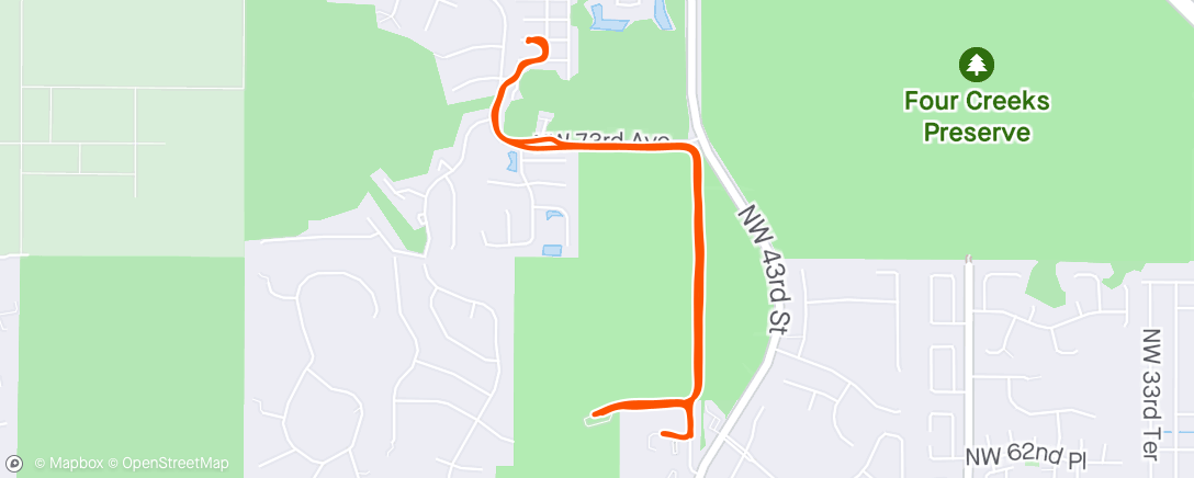 Map of the activity, Evening Run