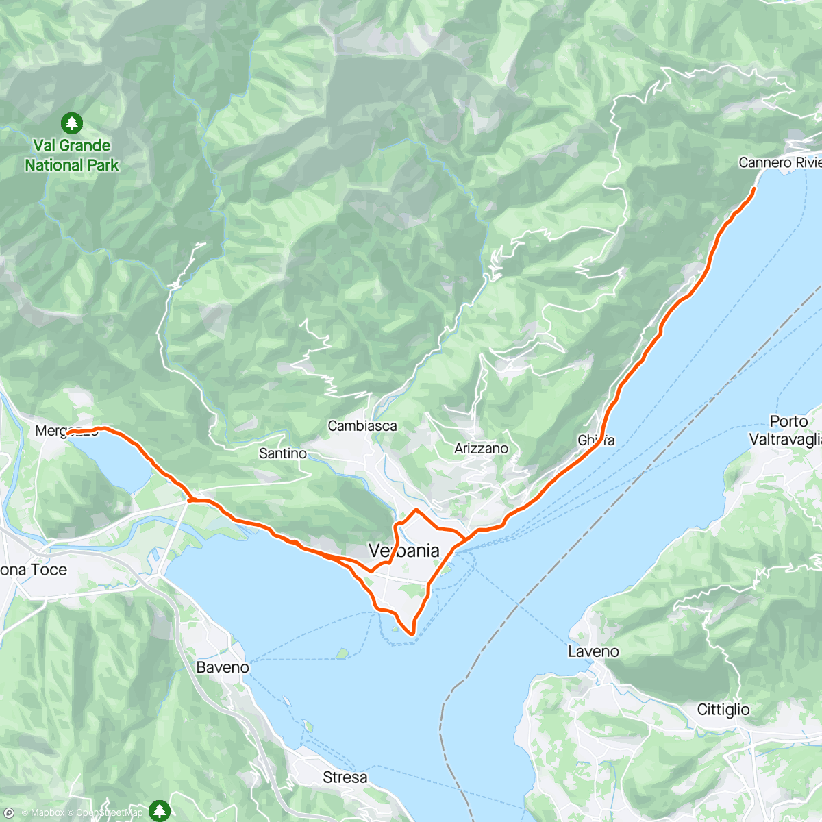 Mapa da atividade, Mergozzo - Cannero - Oggebbio