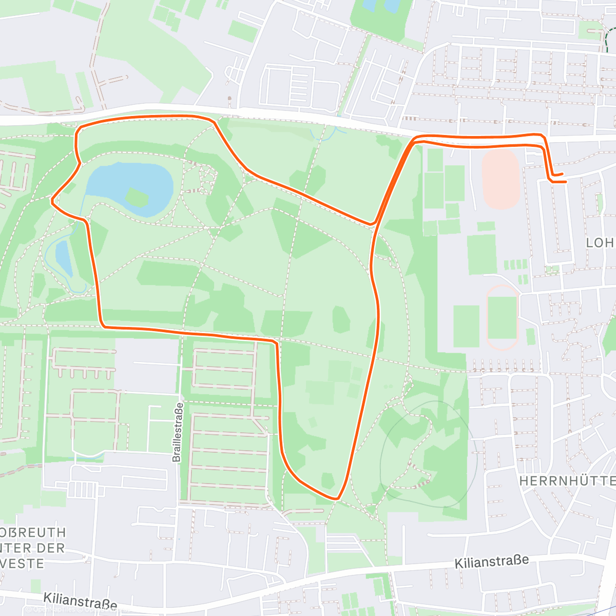 Map of the activity, Lauf am Morgen