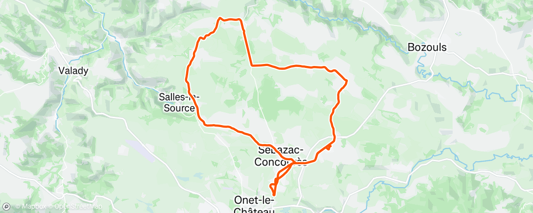 Map of the activity, Lunch Ride