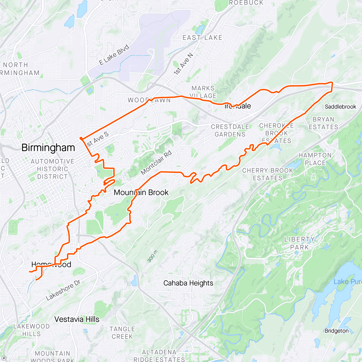 Map of the activity, Pre-Masters Ride