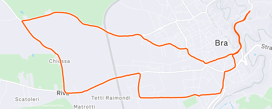 Map of the activity, Afternoon Run