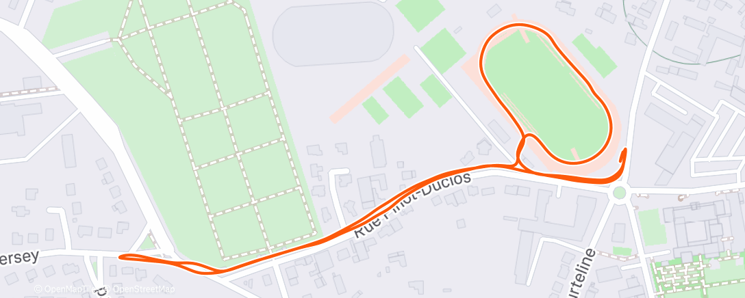 Map of the activity, Piste gelée, direction Tregueux 😅