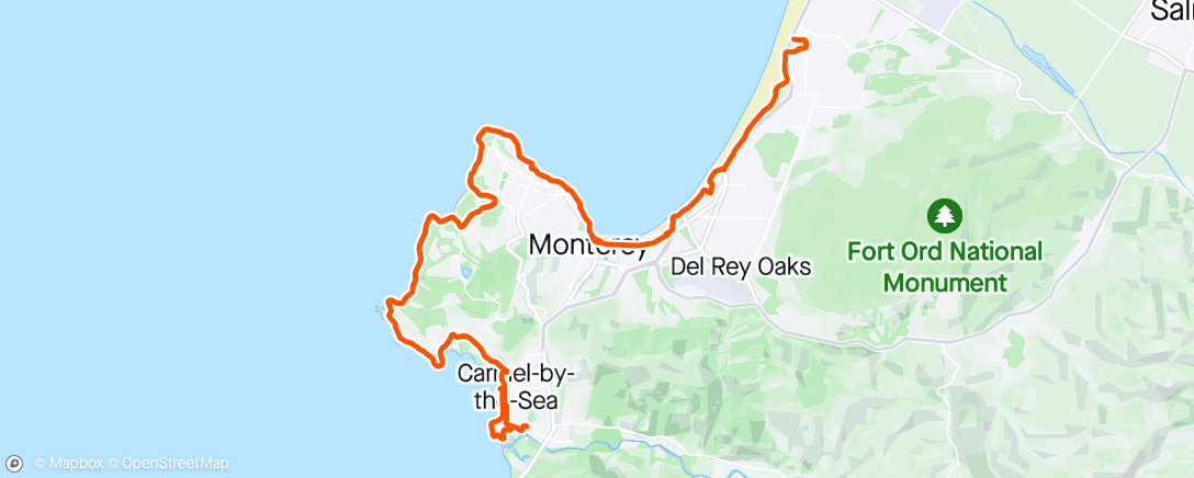 Mapa de la actividad (Easy Marine to Carmel Mission and back)