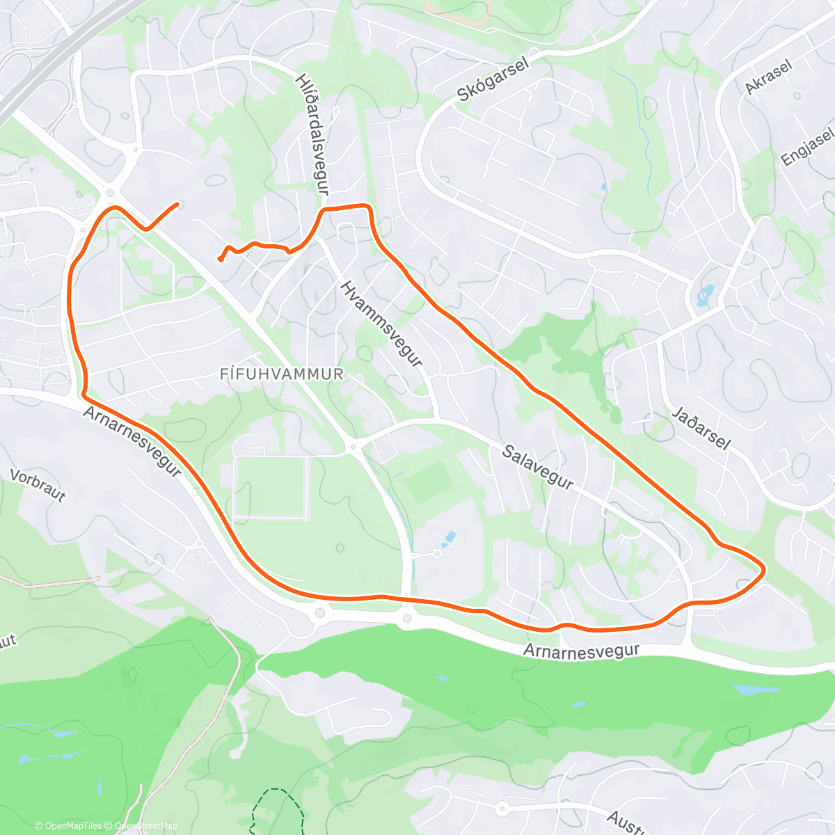 Map of the activity, Afternoon Walk