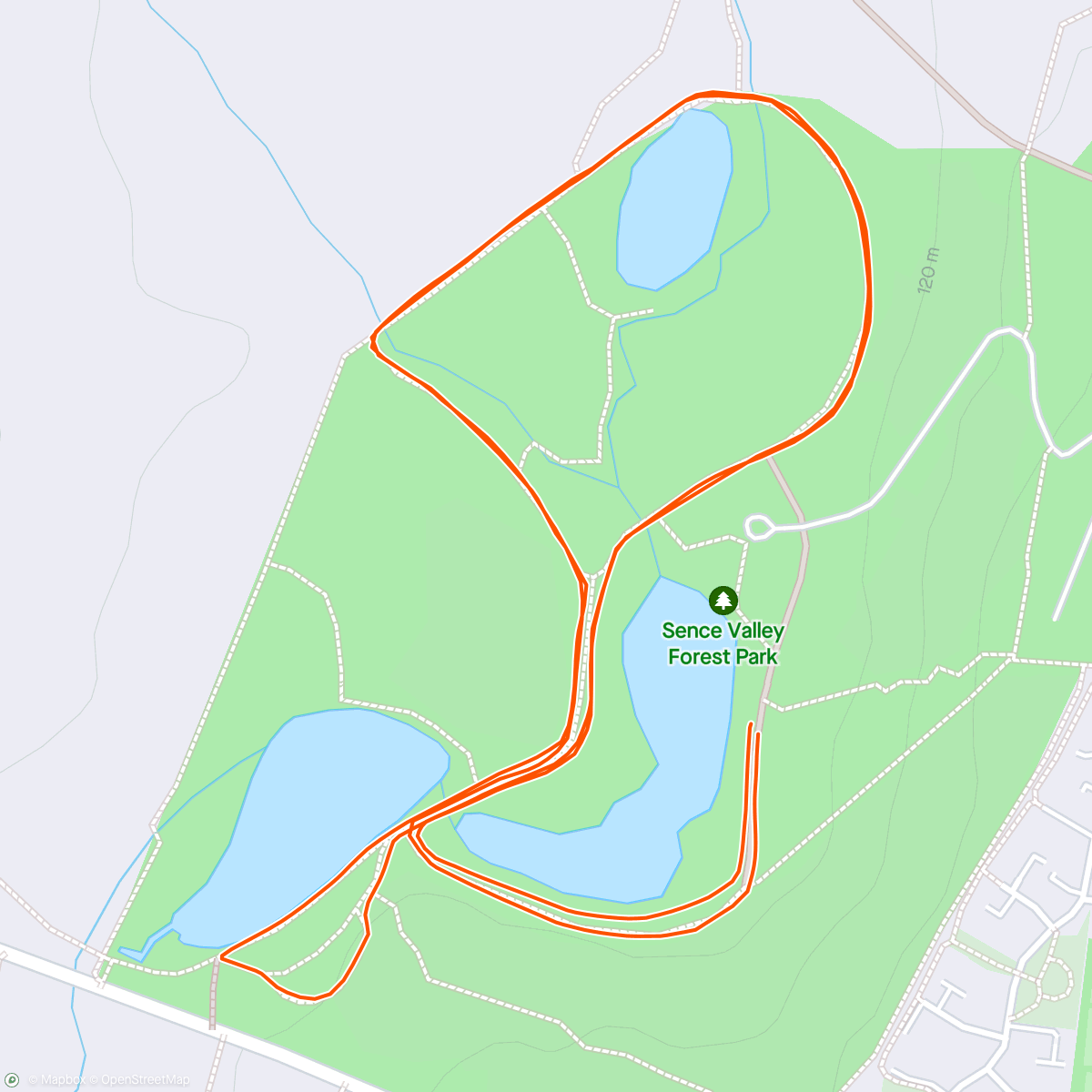 Map of the activity, Sense Valley Park Parkrun with Kerry and Bruno #Apr50K