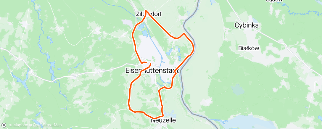 Map of the activity, Mittagsradfahrt