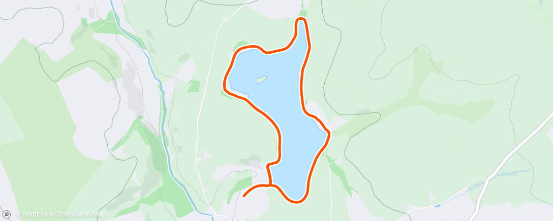 Map of the activity, Nice slow jog with lily. Legs a bit stiff from yesterday 🤪