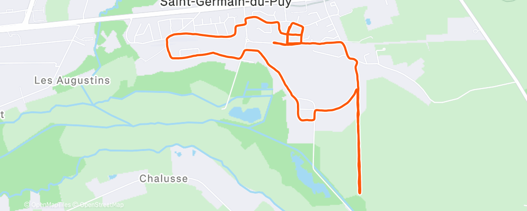 Map of the activity, Course à pied dans l'après-midi
