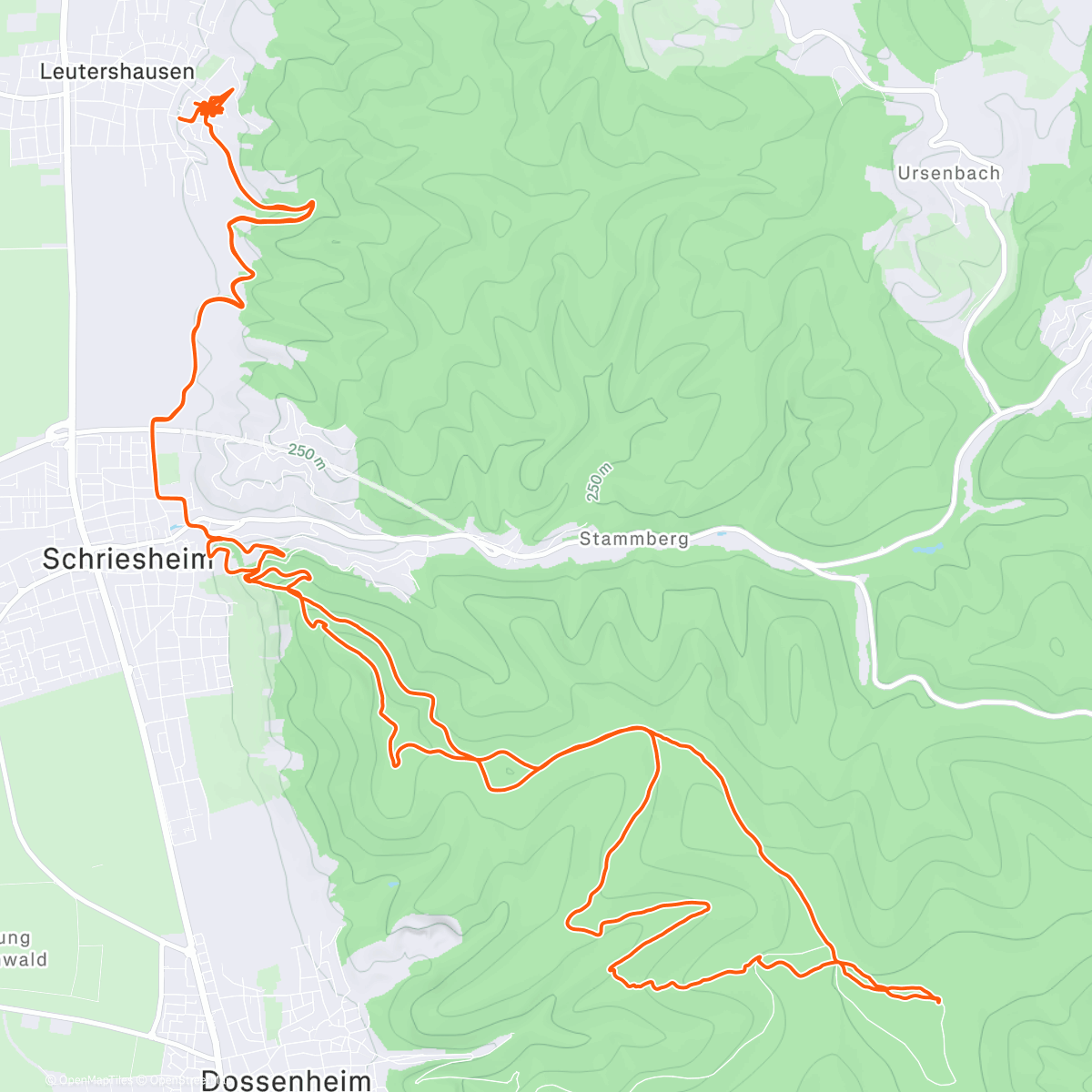 Map of the activity, Mountainbike-Fahrt am Nachmittag