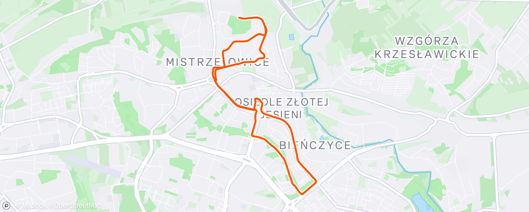 Map of the activity, Evening Run