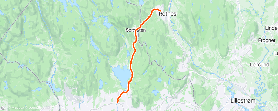 Mapa de la actividad, Trail ride: Nittedal - (Movatn) - Oslo