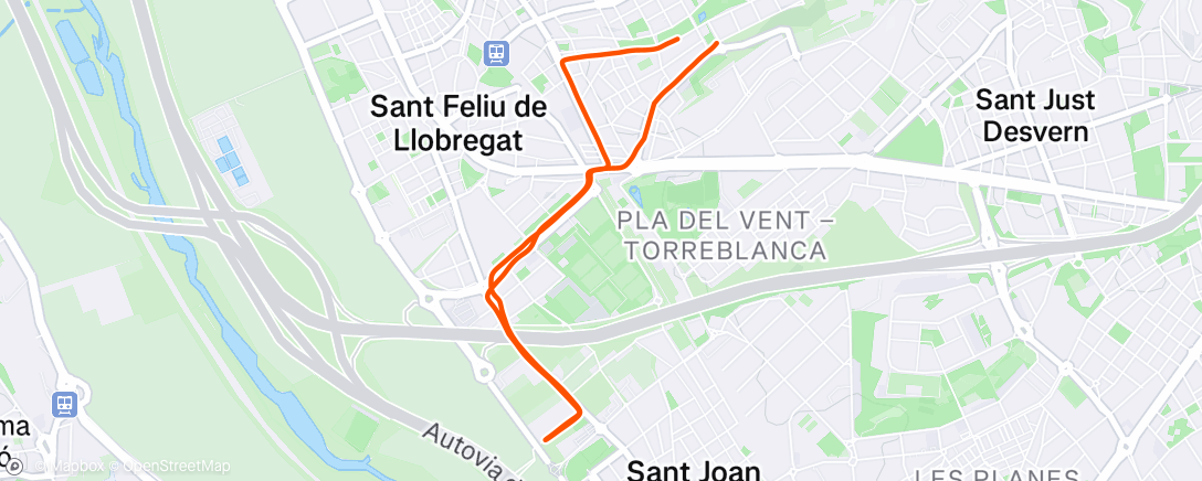 Map of the activity, Carrera a la hora del almuerzo