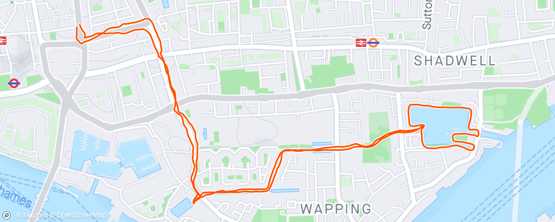 Map of the activity, Sunday "long" run - jeez, I am not yet adapted to warm weather running 🌡️