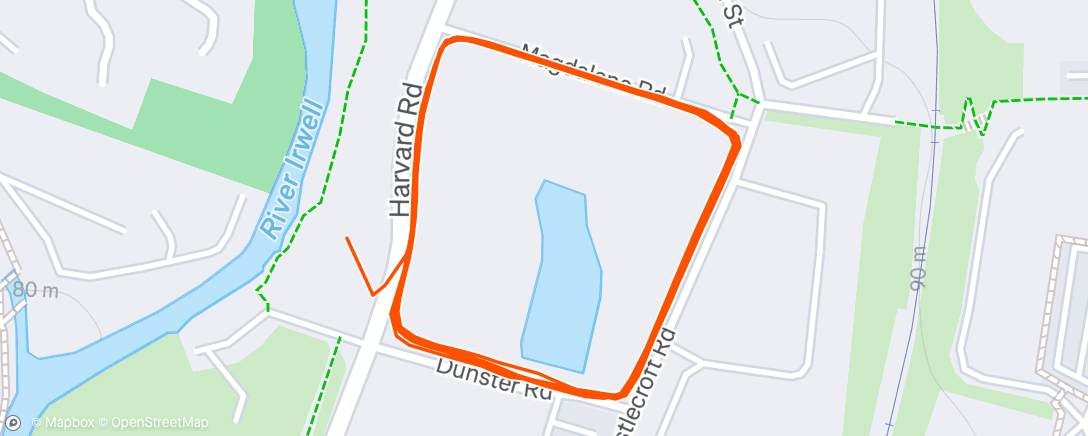 Map of the activity, Afternoon Run