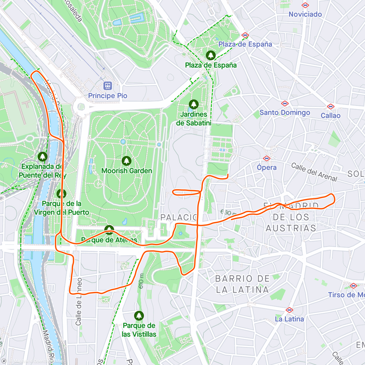Map of the activity, Final Miles - and that’s a wrap! A trot around Madrid with Henry before work - 16/16 weeks training complete. Just 26.2 miles remain on Sunday! 🙌🏼 with Runna ✅