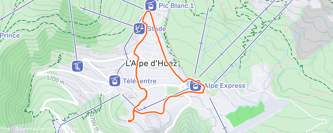 Map of the activity, Marche dans l'après-midi
