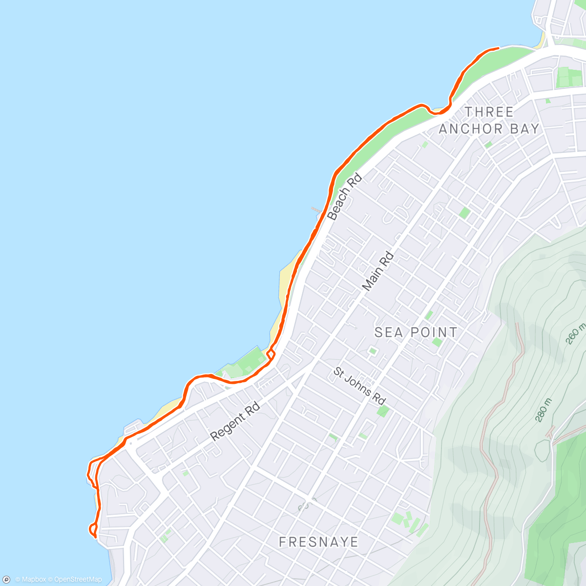 Map of the activity, Sea Point Walk